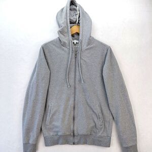 Arne Hoodie Mens Medium Gray Full Zip Heavyweight Sweatshirt Stretch Pocket Gym